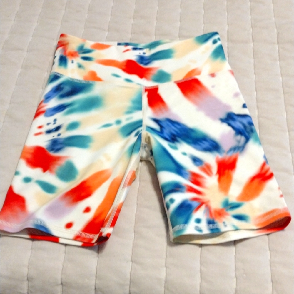 Spandex colorful tye dye Bike Shorts